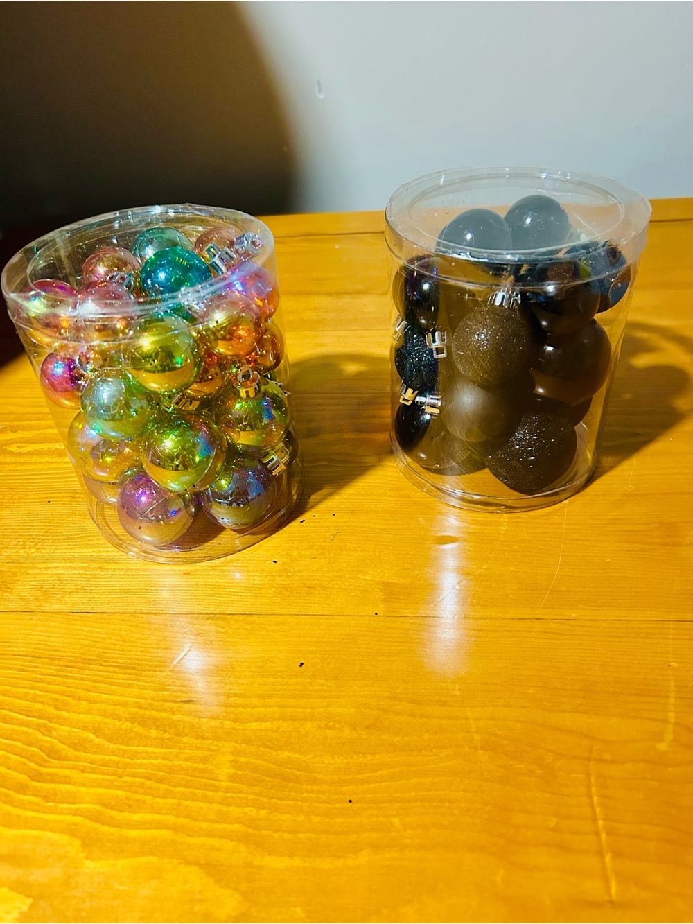Ashland iridescent and black glitter mini Halloween ball ornaments (NWT)